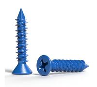 Qualihome 3/16 x 1-1/4 Concrete Screw Anchor, Flat Phillips Head, Diamond Point - Durable Blue Concrete Screws, Heavy-Duty Concrete Anchor Screws for Secure Fixing in Concrete Brick Block & More