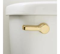 Qualihome Elegant Toilet Lever, Universal Flush Handle, Complete Replacement Kit, Heavy-Duty Brass Polished Tank Flusher