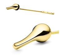 Qualihome Polished Brass Finish Front Mount Toilet Handle Replacement Kit, Universal Toilet Tank Flush Lever Fits Most Standard Front-Mount Toilet Tanks