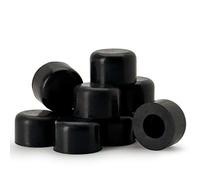 Qualihome Premium Rubber Door Stop Stud Replacement Tips - Doorstopper Bumpers, Springe Hinge End Caps for Wall & Floor Protection Black
