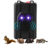 Qualirey 1 Pcs Ultrasonic Rodent Repellent for Car Engines Car Rodent Repeller Under Hood Battery Operated Rat Repellent with Strobe Light Keep Pest Squirrels Mice Out of Garage RV Outdoor