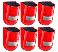 Qualirey 6 Pack Solar Sound and Light Alarm Motion Sensor 129db Outdoor Sound Security Siren Waterproof Motion Detector Alarm 6 LEDs Flash Warning Strobe Alarm System for Home, Villa, Farm, Coop, Barn