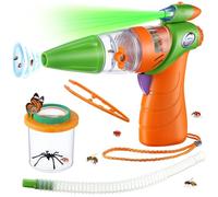Qualirey Bug Catcher Kit, Indoor Outdoor Toys for Ages 3-12 Boys Girls, Bug Vacuum Catcher Gun with LED, Pest Suction Trap with Hose, Bug Sucker Viewing Chamber, Insect Collecting, Birthday Gift