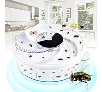 Qualirey Electric Fly Trap Fly Catcher Pest Device Gnat Flying Insect Trap Automatic Indoor Pest Traps Reject Control Catcher Repellents Tools for Patios Ranch (White,USB)