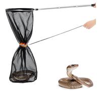 Qualirey Snake Catcher Net Rattlesnake Grabber Snake Grabber Tool Snake Handling Tools Telescopic Pole Stick with 16.2''-27.6'' Handle and 11.8'' Net Opening for Reptile Catch Snake Removing Catching