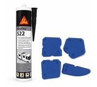 Qualis Sika Sikaflex 522 - Black - 300ml Application Kit | Caravan and motorhome sealant, Interior and exterior use, Weather-resistant performance Neater sealant bead control