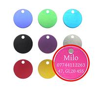 Quality 22mm Round Anodised Pet Id Tag & Ring, Dog, Cat, Engraved Free and P&P Supplied And Engraved (Pink)