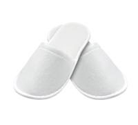 Quality 5 Pairs Hotel Slippers, Non-Disposable Deluxe Closed Toe Spa Slippers, Washable and Foldable Winter Slippers for Spa, Home use, Guest and Travel(White, OS)