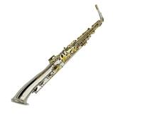 Quality Alto Straight Tube Eb Tune Saxophone Brass Plated Professional Woodwind Instruments With Case Accessories (Color : 01)