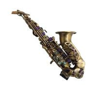 Quality Antique Copper Simulation B Flat Professional Curved Saxophone Saxophone Jazz Instrument Brass Gold Saxo Saxophone (Color : 02)