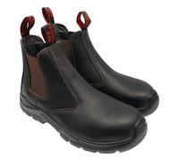 Hard Yakka Safety Boots Banjo S1 Elastic Gusset Brown UK 11 (EU 46 / US 12)