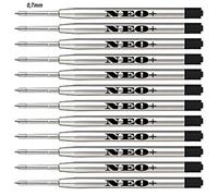 Quality Ballpoint Pen Refills, Cheap but Long Lasting, Medium Point. Fits Parker Ball Pen Too. G2 Style Refill Made in Germany (12 Black 0.7mm)