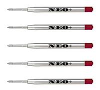 Quality Ballpoint Pen Refills, Cheap but Long Lasting, Medium Point. Fits Parker Ball Pen Too. G2 Style Refill Made in Germany (5 x RED Ink)