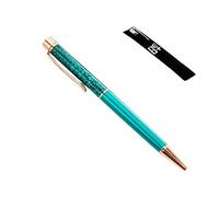Quality Ballpoint Pen with Glitter - Refill and Pen Pouch Included - I AM UK Seller (GLITTER PEACOCK)