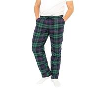Quality Brands Outlet Old Navy Mens Soft Brushed Cotton Green Navy Tartan Check Plaid Pyjama Bottoms Elasticated Waist Trousers Soft Warm Casual Relaxed Loungewear Pants