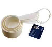 Quality Chef Aid Set of 4 White Plastic Measuring Cups