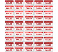 Quality control labels Electrical safety Failed - 250 Stickers 40mm x 20mm