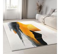 Quality Cream Rug with Non-Slip Backing, Machine Washable Minimalism Abstract Japanese Carpet, 80 x 150 cm Easy Care Pile Indoor Rugs for Kitchen, Dining Room, Bedroom