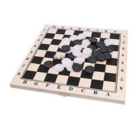 Quality Draughts Checkers Set in Folding Board Wooden Case 29.5cm 64 fields