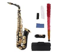 Quality Eb Alto Saxophone Brass Lacquered Gold E Flat Sax Woodwind Instrument Accessories (Color : Bk)