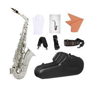 Quality Eb Alto Saxophone Brass Silver Plated E Flat Sax Musical Woodwind Instrument With Case Mouthpiece Accessories