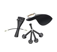 Quality Ebony Chinrest Tuning Pegs Tailpiece Set for 4/4 Violin- Exquisite Workmanship, Accessories- Enhance Violin Appearance Perfect for Violin Replacement Parts- For Music
