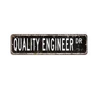 Quality Engineer Street Sign, Quality Engineer Gift Metal Tin Sign Wall Plaque for Bar Pub Garage Man Cave Home Decor,Retro Road Sign 8 X 45 CM