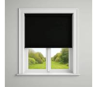 Quality Fabric Blackout & Thermal Straight Bottom Roller Blinds (Black, 120 x 160 cm)