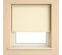 Quality Fabric Blackout & Thermal Straight Bottom Roller Blinds (Cream, 90 x 160 cm)