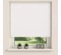 STL Quality Fabric Blackout & Thermal Straight Bottom Roller Blinds (White, 150 x 160 cm)