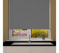 Quality Fabric Slate Grey Blackout & Thermal Straight Bottom Roller Blinds (180x210cm(70.9in))