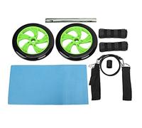 Quality Fitness Roller Abdominal Exerciser with Pull Strap, Ergonomic Foam Handles and Thickened Steel Core, Durable PU Wheel for Home Gym Use, Compact Ab Trainer for Men (Green)