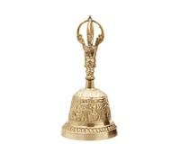 Quality for less Brass Hindu Hand Held Bell - Musical Jingle Brass Puja Pooja Prayer Ghanti - Indian Hindu Festivals & Christmas