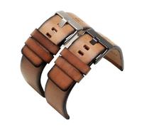 Quality Genuine Retro Genuine Leather Watchband Men Compatible With DZ4343 DZ4323 DZ7406 Watch Strap Vintage Italian Leather 22mm 24mm 26mm(Brown-silver rivet,24mm)