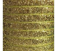 Quality Glitter Velvet Ribbon 10mm Width in 20 Colours, Full Roll, Gold