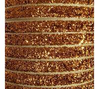 Quality Glitter Velvet Ribbon 10mm Width in 20 Colours, Full Roll, Orange