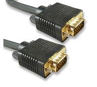 Quality Gold 2m SVGA/VGA Cable - ALL 15 Pins Connected/Male to Male/Screened lead/Monitors, TV, Laptop etc