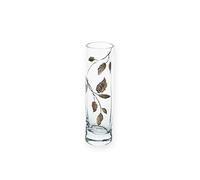 Quality GOLD LEAF TENDRIL Design Cylinder Glass Bud Vase - Mouth Blown/Hand Decorated Glass - Ideal Golden Wedding/50th Wedding 19.5cm