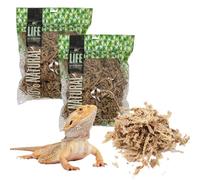 Quality Growers The Habitat Life - Natural Sphagnum Moss - for Reptiles, Amphibians & Invertebrates Terrariums - Humidity Control - Ideal for Burrowing & Nesting - Dye-Free & Safe - Medium - 2 Pack