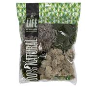 Quality Growers The Habitat Life - Natural Variety Pack - Mix of Reindeer, Mood, Sheet & Spanish Moss - for All Terrariums - Humidity Control - Breathable Bedding - Dye-Free & Safe - Medium - 1 Pack