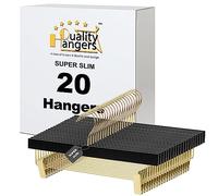 Quality Hangers 20 Pack Ultra Thin Space Saving Black Wooden Hangers - 360 Degree Swivel Hook - Best for Suits Coats & More