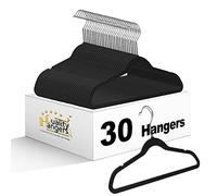 Quality Hangers Children's Plastic Non Velvet Non-Flocked Thin Compact Hangers Swivel Hook for Shirts Blouse Coats 13.78 inch Black 30
