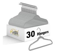 Quality Hangers Children's Plastic Non Velvet Non-Flocked Thin Compact Hangers Swivel Hook for Shirts Blouse Coats 13.78 inch Gray 30