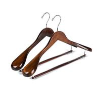 Quality Hangers Luxury Wooden Suit Hangers Wide Wood Hanger for Coats and Pants Retro Finish 17.5" inch Retro 2
