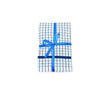 QUALITY HOME TEXTILES 100% Cotton Large Luxury Terry Towelling Tea Towels with Hanging Loop | Pack of 3| Kitchen Hand Towels Dish Cloth Super Absorbent Soft Touch | Gift Packed Tea Towels (BLUE)