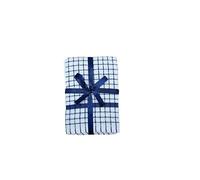 QUALITY HOME TEXTILES 100% Cotton Luxury Terry Towelling Tea Towels | Pack of 3| Kitchen Hand Towels Dish Cloth Super Absorbent Soft Touch | Hanging Loop | Gift Packed Tea Towels (Blue)