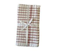 QUALITY HOME TEXTILES 100% Cotton Small Terry Towelling Tea Towels |Pack of 12| Kitchen Hand Towels Super Absorbent Soft Touch | Hanging Loop | Gift Packed Tea Towels (Red)