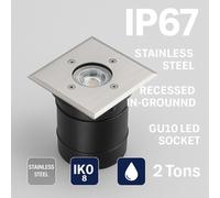 Kanlux BERG DL-10L In Ground Light Fitting IP67 Stainless Steel - 07173