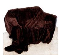 Quality Linen and Towels Chocolate Brown Mink Throw Soft Plush Extra Large (200cm x 240cm- Suitable for King Size Bed or 2/3 Seater Sofa) Sofa Bed Runner Bedspread Blanket