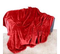 Quality Linen and Towels Red Mink Throw Soft Plush Large (150cm x 200cm- Suitable for Double Size Bed or 2 Seater Sofa) Sofa Bed Runner Bedspread Blanket